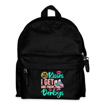 Rollschuh Design - Kinder Rucksack - Schwarz - Vorne