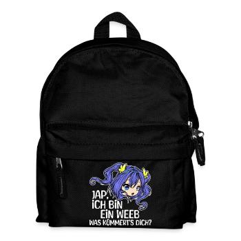 Anime Statement Mädchen Manga Zeichentrick Comic - Kinder Rucksack - Schwarz - Vorne