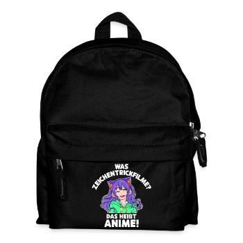 Anime Zeichentrick Comic Japan Mangastyle Manga - Kinder Rucksack - Schwarz - Vorne