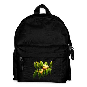 süße tiermotive, zweig mit Garten Bänderschnecke - Kinder Rucksack - Schwarz - Vorne