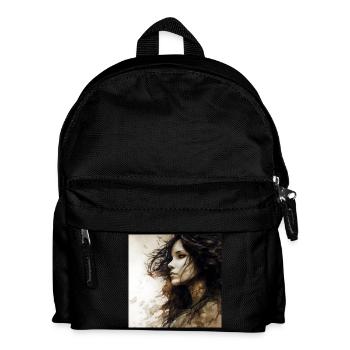 Porträt Frau 01 - Kinder Rucksack - Schwarz - Vorne