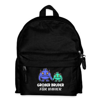 Bro Big Brother Statement Sibling Love - Kids' Backpack - black - Front