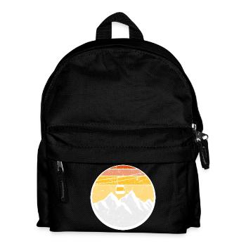 gondola lift mountains ski holiday cable car lift love - Kids' Backpack - black - Front