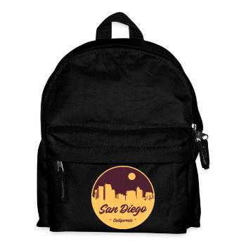 San Diego Skyline Retro Kreisprint - Kinder Rucksack - Schwarz - Vorne