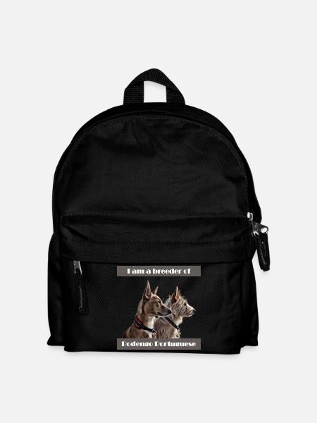 Ich bin Züchter von Podengo Portugiesisch - Kinder Rucksack - Schwarz
