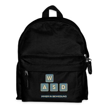 WASD - immer in Bewegung - Kinder Rucksack - Schwarz - Vorne