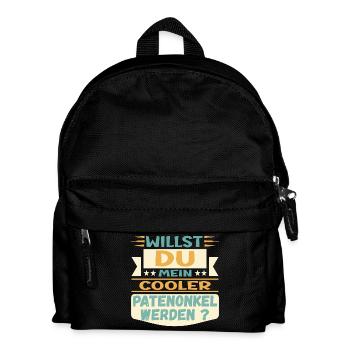 PATENONKEL WERDEN - ONKEL TAUFE PATE - Kinder Rucksack - Schwarz - Vorne