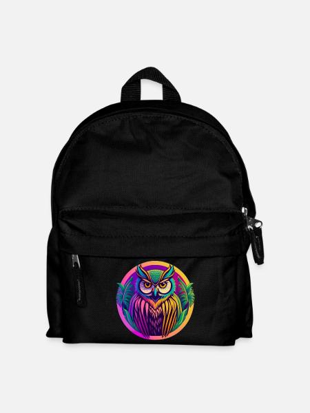 Eule - Kinder Rucksack - Schwarz