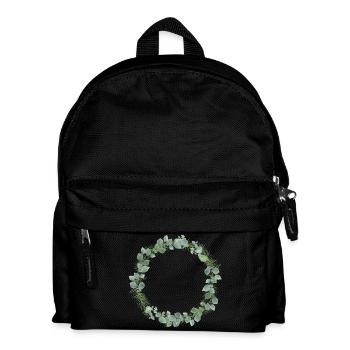 winter wreath of eucalyptus and fir branches - Kids' Backpack - black - Front