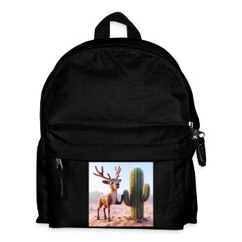 Reindeer next to cactus in the desert - Kids' Backpack - black - Front
