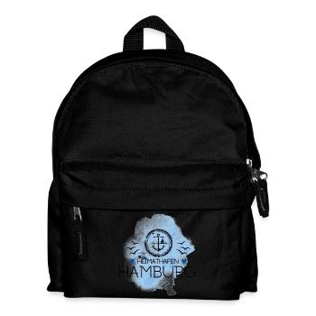 Hamburg Heimathafen- Ankermotiv - Kinder Rucksack - Schwarz - Vorne