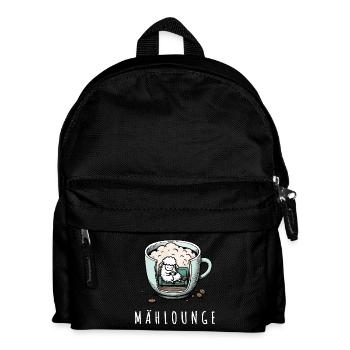 mählounge melange schaf lounge wortspiel kaffee - Kinder Rucksack - Schwarz - Vorne