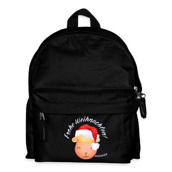 Frohe Weihnachten Weihnachtsschaf Lamm hell - Kinder Rucksack - Schwarz - Vorne