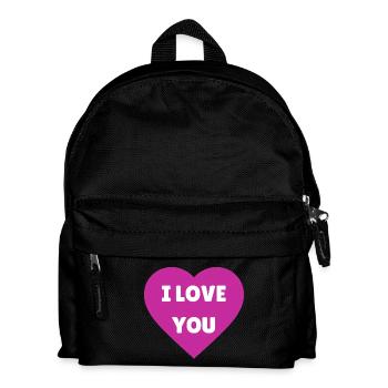I love you - coeur rose - déclaration d'amour - Sac à dos Enfant - noir - Devant