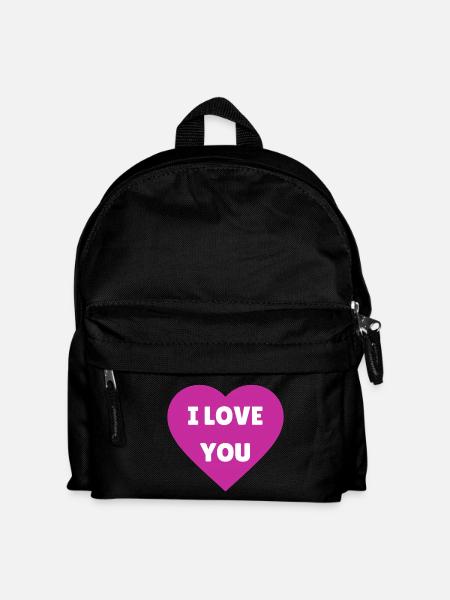 I Love You - Pink Heart - Declaration of Love - Kids' Backpack - black