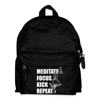Meditating, Focusing, Kicking - Kids' Backpack - black - Front
