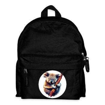 Koala in Polygon Kunst am Ast - Kinder Rucksack - Schwarz - Vorne