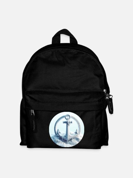 Anker in Eis Landschaft - Kinder Rucksack - Schwarz