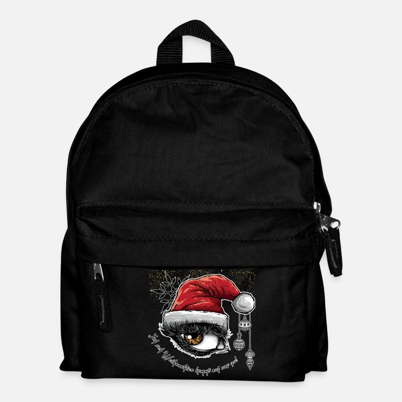 Weihnachtsauge im Graffiti-Stil mit Hut - Kinder Rucksack - Schwarz