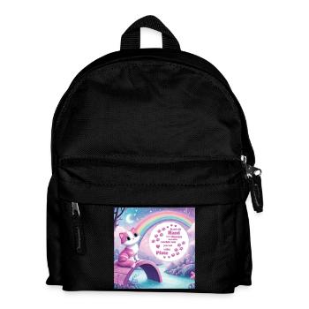 Chat avec arc-en-ciel - Sac à dos Enfant - noir - Devant