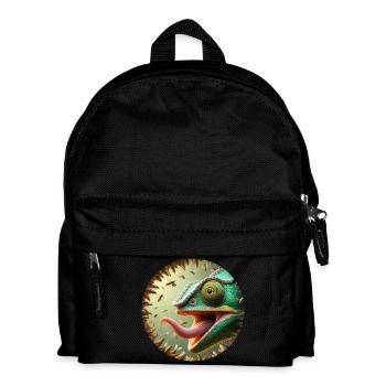Chameleon with bees and long tongue - Kids' Backpack - black - Front