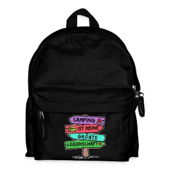 Camping Statement Wanderlust Wanderer Herz Camper - Kinder Rucksack - Schwarz - Vorne