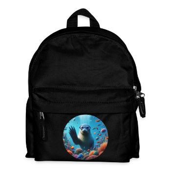 Naviguez dans la mer avec des lunettes de plongée - Sac à dos Enfant - noir - Devant