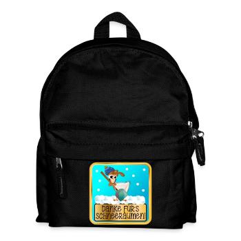 DANKESCHÖN WINTERDIENST - SCHNEERÄUMEN HUHN - Kinder Rucksack - Schwarz - Vorne
