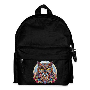 Owl decorated with Mandalas - Kids' Backpack - black - Front
