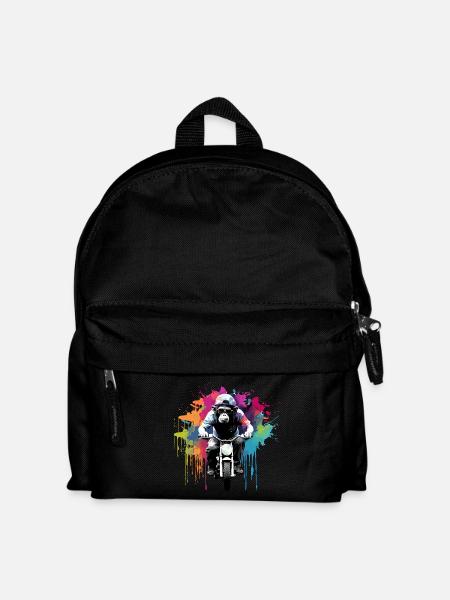 Lustig Affe Affen Motorrad Sonnenbrille Schimpanse - Kinder Rucksack - Schwarz