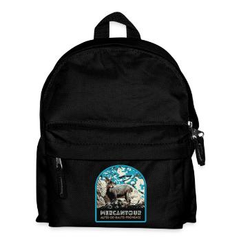 Mercantour-Gamsabzeichen: Alpine Fauna - Kinder Rucksack - Schwarz - Vorne