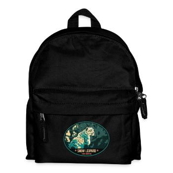 Snow Leopard illustration patch - Kids' Backpack - black - Front