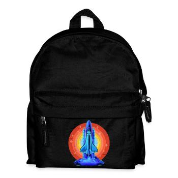 NAVETTE SPATIALE BLEUE RETRO VINTAGE - Sac à dos Enfant - noir - Devant