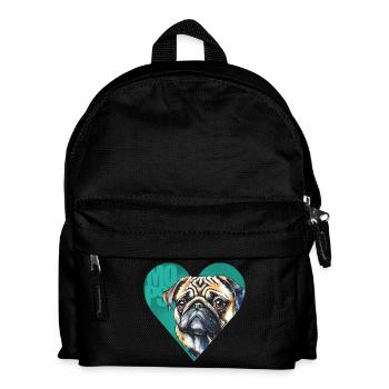 Mops Portrait - Kinder Rucksack - Schwarz - Vorne