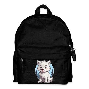 Niedlicher Wolf bzw. Husky Hund - Kinder Rucksack - Schwarz - Vorne