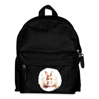Aquarelle de lapin - Sac à dos Enfant - noir - Devant