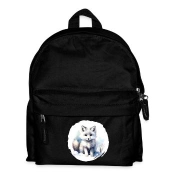 Aquarelle de renard arctique - Sac à dos Enfant - noir - Devant