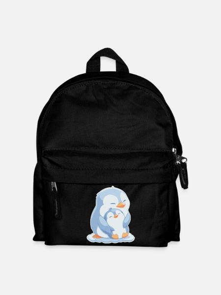 Pingouin maman et bébé fête des mères - Sac à dos Enfant - noir