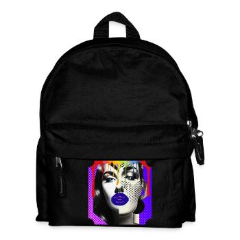 Collage photo Pop Art coloré - Sac à dos Enfant - noir - Devant