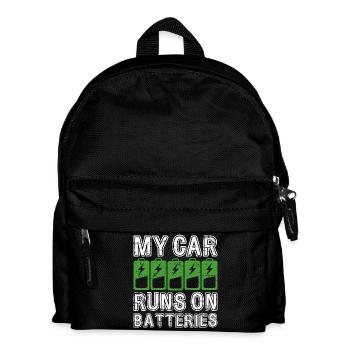My Car Runs On Batteries eCar Electric Car - Kids' Backpack - black - Front