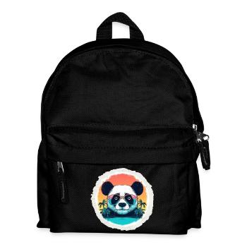 Baby-Panda im Urlaub - Kinder Rucksack - Schwarz - Vorne
