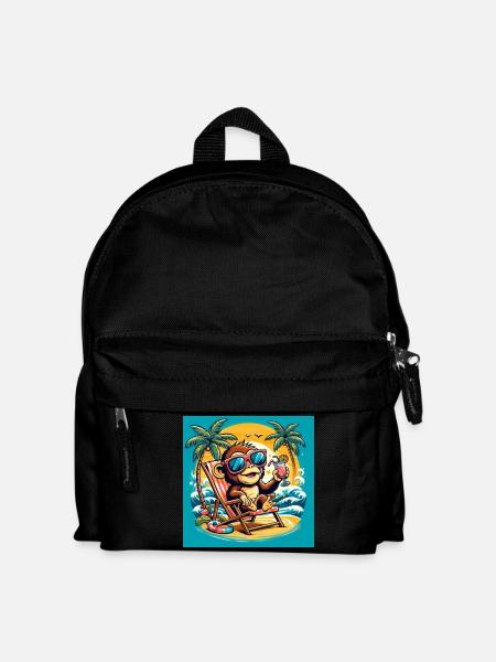 Monkey on the beach - Kids' Backpack - black