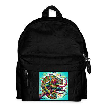 Chamäleon - Kinder Rucksack - Schwarz - Vorne
