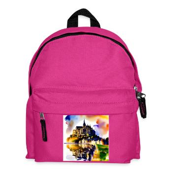 Mont Saint Michel, Frankreich - Kinder Rucksack - Fuchsia - Vorne