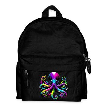 Krake - Kinder Rucksack - Schwarz - Vorne