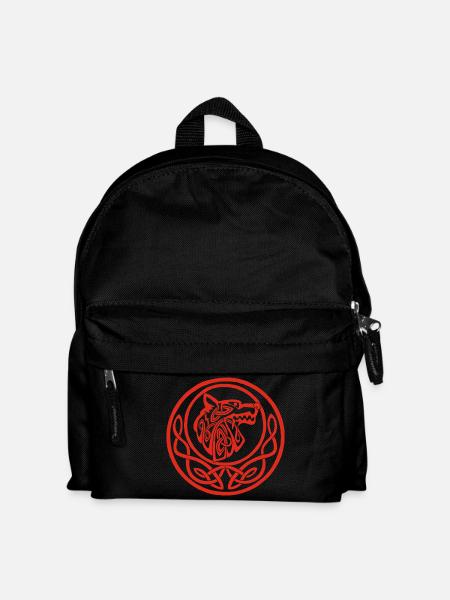 Symbole lunaire du loup rouge - Sac à dos Enfant - noir
