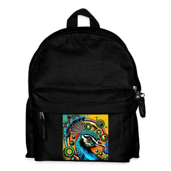 Peacock Pop Art - Kids' Backpack - black - Front