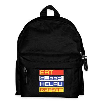 EAT SLEEP HELAU REPEAT Design - Kinder Rucksack - Schwarz - Vorne