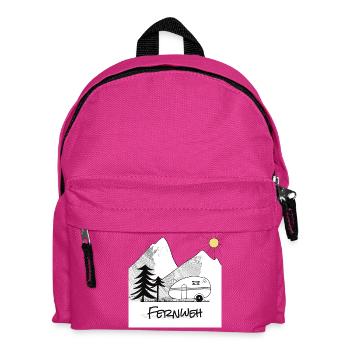 Wanderlust - with the caravan in the mountains - Kids' Backpack - fuchsia - Front