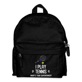 Je joue au tennis. Quel est votre superpouvoir ? - Sac à dos Enfant - noir - Devant